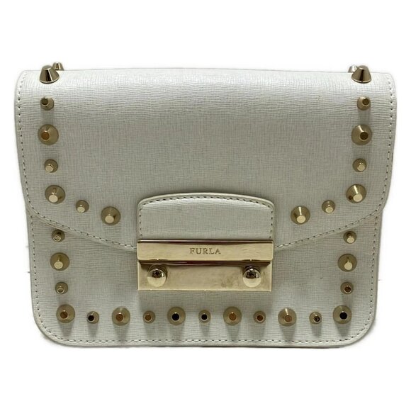 Auth FURLA Julia - Cream Leather Shoulder Bag - Picture 1 of 9